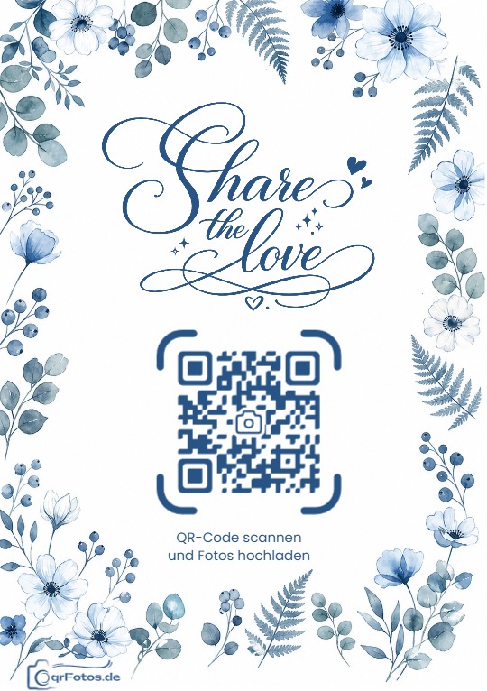 Tischaufsteller Hochzeit blau – Vorlage hochzeit